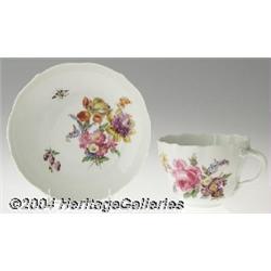 Meissen: A GERMAN PORCELAIN CUP AND SAUCER (Meissen)