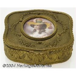 AN IVORY AND BRONZE HINGED BOX (French)