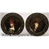 Image 1 : Mettlach: A PAIR OF CIRCULAR FRAMED FRENCH PORCELAIN PLAQUES (France)