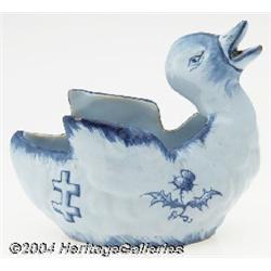 Emile Galle: A FAIENCE EARTHENWARE DUCK (Emile Galle)