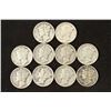 Image 1 : 10 ASSORTED 1940'S MERCURY DIMES