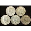 Image 1 : 5 ASSORTED 40% SILVER JOHN F. KENNEDY HALVES