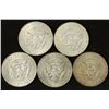Image 2 : 5 ASSORTED 40% SILVER JOHN F. KENNEDY HALVES