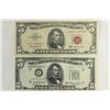 Image 1 : 1950-A $5 FRN AND 1963 $5 US NOTE GREEN & RED SEAL