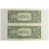 Image 2 : 2-2003-A $1 FRN'S LOW CONSECUTIVE SERIAL 'S UNC