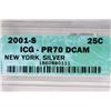 Image 3 : 2001-S SILVER NEW YORK QUARTER ICG PR70 DCAM