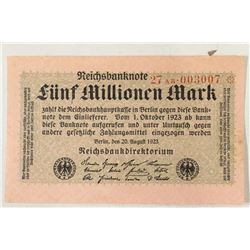 GERMAN 1923 5TH SERIES MILLION MARK CRISP UNC