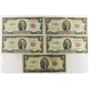 Image 1 : 5 ASSORTED 1953 $2 US NOTES RED SEALS