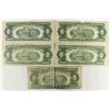 Image 2 : 5 ASSORTED 1953 $2 US NOTES RED SEALS