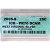 Image 3 : 2005-S SILVER WEST VIRGINIA QUARTER ICG PR70 DCAM