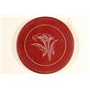 Image 1 : VINTAGE POKER CHIP MAROON / WHITE ENGRAVED LILY