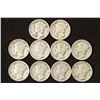 Image 1 : 10 ASSORTED 1940'S MERCURY DIMES