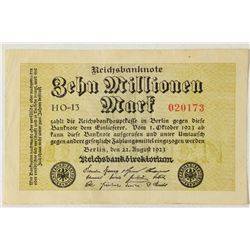 1923 GERMANY 5TH ISSUE 10 MILLION MARKS AU