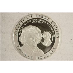 2003 LIBERIA SILVER PROOF $20 AMERICAS 1ST LADIES