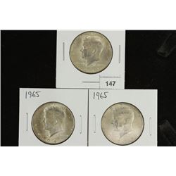 3-1965 40% SILVER JOHN F. KENNEDY HALVES