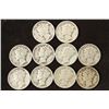 Image 1 : 10 ASSORTED 1930'S MERCURY DIMES