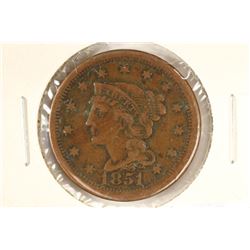 1851 US LARGE CENT VERY FINE