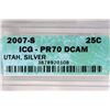 Image 3 : 2007-S SILVER UTAH QUARTER ICG PR70 DCAM