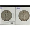 Image 1 : 1934 & 34-S WALKING LIBERTY HALF DOLLARS