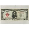 Image 1 : 1928-B $5 RED SEAL US NOTE JULIAN-MORGENTHAU