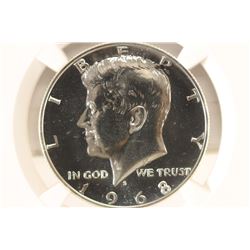 1968-S 40% SILVER JOHN F. KENNEDY HALF NGC PF68