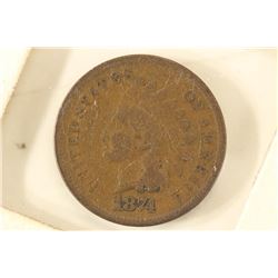 1874 INDIAN HEAD CENT KEY DATE