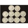 Image 1 : 10 ASSORTED 1940'S MERCURY DIMES