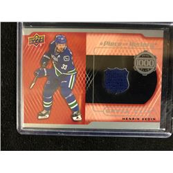 Henrik Sedin 2017-18 Upper Deck A Piece of History 1000 Point Club Card #PC-HS
