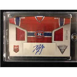 2013-14 PANINI TITANIUM HOCKEY #HS-BG BRENDAN GALLAGHER JERSEY & AUTO HOCKEY CARD
