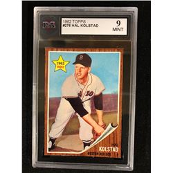 1962 TOPPS #276 HAL KOLSTAD (9 MINT) KSA GRADED