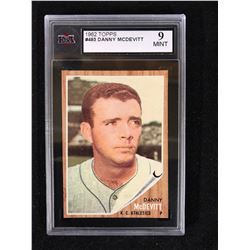 1962 TOPPS #493 DANNY MCDEVITT (9 MINT) KSA GRADED