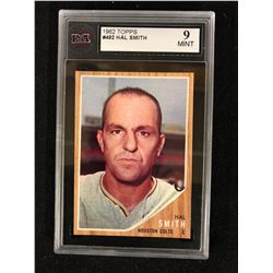 1962 TOPPS #492 HAL SMITH (9 MINT) KSA GRADED