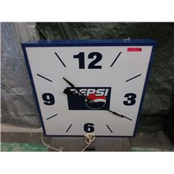 Large Electric Illuminated Pepsi Clock