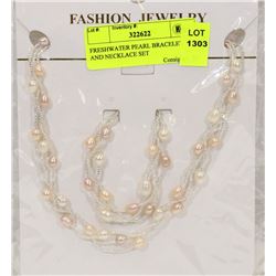 FRESHWATER PEARL BRACELET AND NECKLACE SET