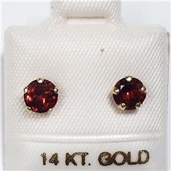 14K YELLOW GOLD GARNET EARRINGS
