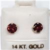 Image 1 : 14K YELLOW GOLD GARNET EARRINGS