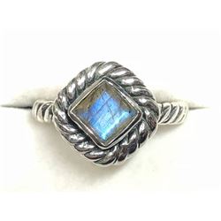 STERLING SILVER LABRADORITE RING SIZE 8