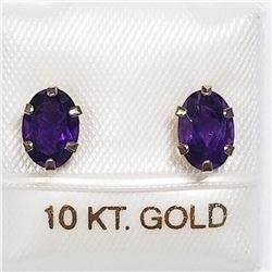 10K YELLOW GOLD AMETHYST EARRINGS