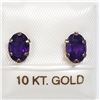 Image 1 : 10K YELLOW GOLD AMETHYST EARRINGS