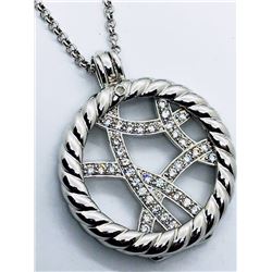 STERLING SILVER CUBIC ZIRCONIA NECKLACE