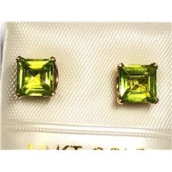 14K GOLD PERIDOT EARRINGS