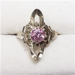 STERLING SILVER PINK CZ RING SIZE 6