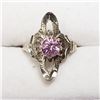 Image 1 : STERLING SILVER PINK CZ RING SIZE 6
