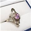 Image 2 : STERLING SILVER PINK CZ RING SIZE 6