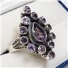Image 2 : STERLING SILVER AMETHYST RING SIZE 9