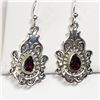 Image 1 : STERLING SILVER GARNET EARRINGS