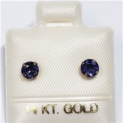14K YELLOW GOLD IOLITE EARRINGS