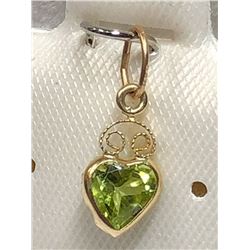 14K YELLOW GOLD PERIDOT PENDANT