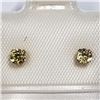 Image 1 : 14K WHITE GOLD YELLOW CZ EARRINGS