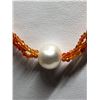 Image 1 : SILVER CARNELIAN FRESHWATER PEARL NECKLACE